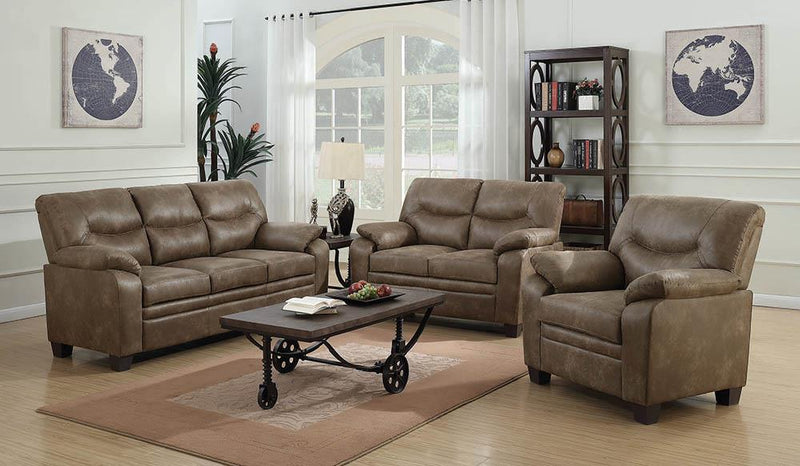 Meagan Casual Brown Three-Piece Living Room Set