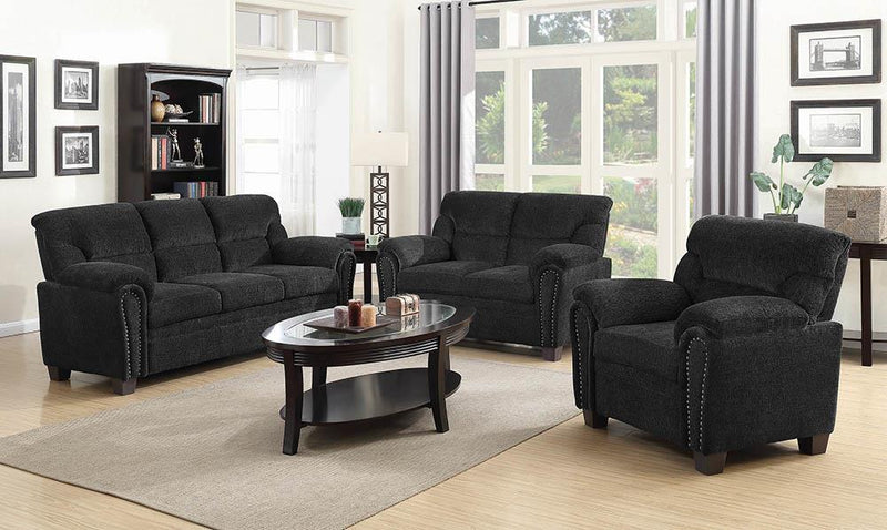 Clemintine Grey Three-Piece Living Room Set