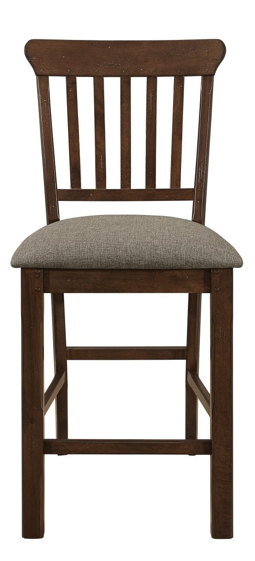 Homelegance Schleiger Counter Height Chair in Dark Brown (Set of 2)