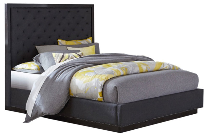 Homelegance Larchmont Queen Upholstered Platform Bed in Charcoal 5424-1*