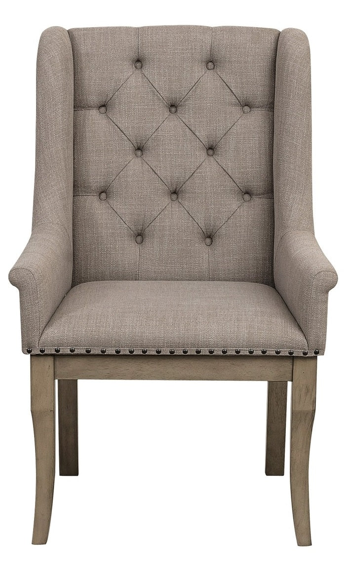 Homelegance Vermillion Arm Chair in Gray (Set of 2)