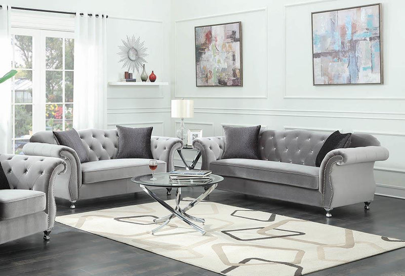 Frostine Grey Two-Piece Living Room Set