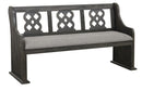 Homelegance Arasina Bench with Curved Arms in Dark Pewter 5559N-14A