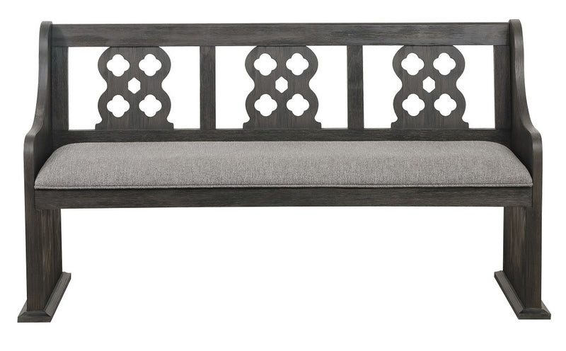 Homelegance Arasina Bench with Curved Arms in Dark Pewter 5559N-14A