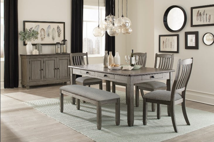 Homelegance Granby Dining Table in Coffee and Antique Gray 5627GY-72