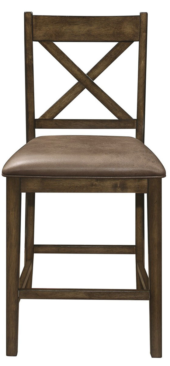 Homelegance Furniture Levittown Counter Height Chair in Brown (Set of 2) 5757-24