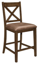 Homelegance Furniture Levittown Counter Height Chair in Brown (Set of 2) 5757-24