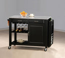 G5870 Black Kitchen Cart With Granite Top