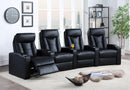 Pavillion Black Leather Four-Seated Recliner