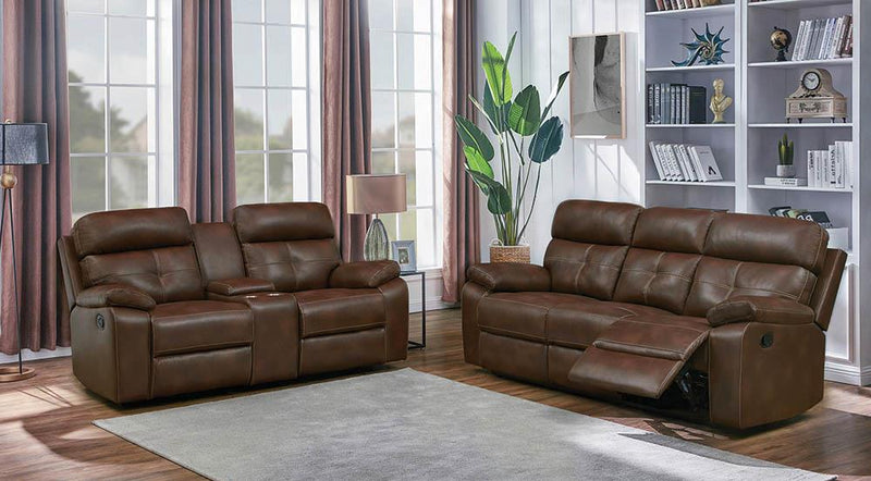 Zimmerman Brown Faux Leather Two-Piece Living Room Set