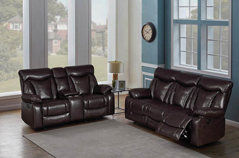 Zimmerman Dark Brown Faux Leather Two-Piece Living Room Set
