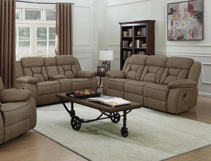 Houston Casual Tan Reclining Two-Piece Living Room Set