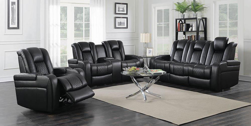 Delangelo Black Power Motion Three-Piece Living Room Set