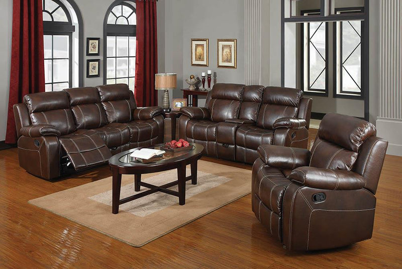 Myleene Chestnut Leather Reclining Sofa