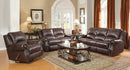 Sir Rawlinson Burgundy Brown Motion Sofa, Loveseat and Recliner