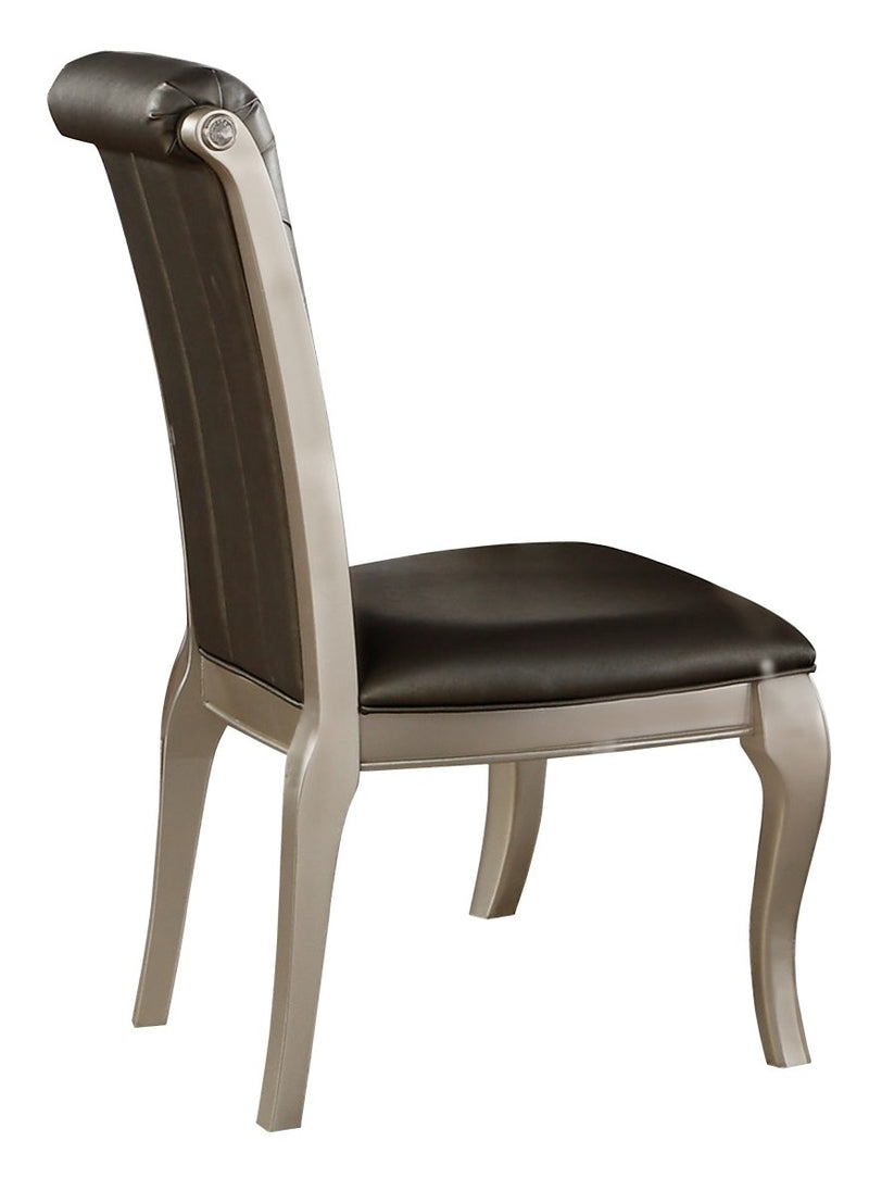 Homelegance Crawford Side Chair in Silver (Set of 2)