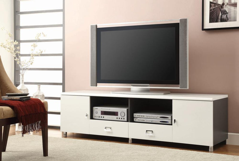 G700910 Contemporary White TV Console