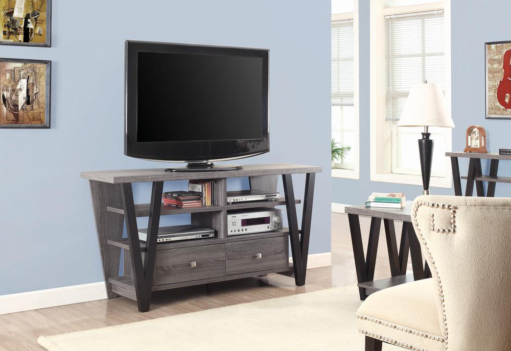 Modern Two-Tone Trapezoid TV Console | Tv Conslole | Michael's