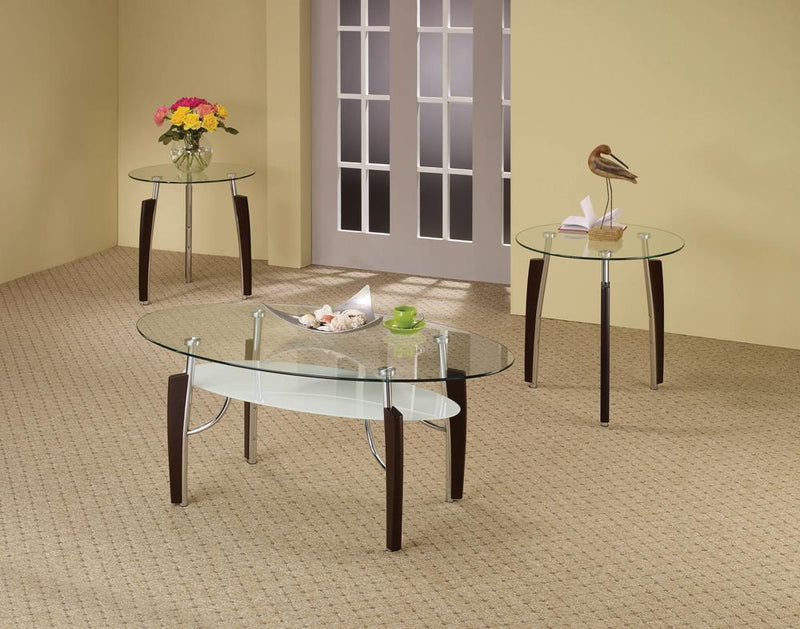 G701558 Occasional Table Sets Contemporary Cappuccino Round Three-Piece Set