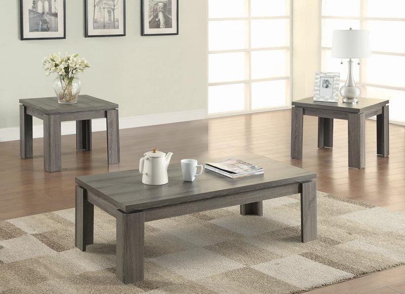 G701686 Occasional Table Sets Contemporary Distressed Grey Three-Piece Set