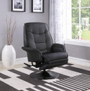Berri Contemporary Black Swivel Recliner