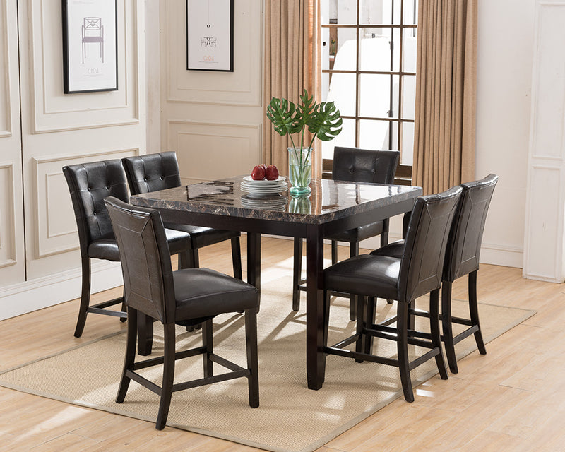 5-Piece Faux Marble Counter Height Dining Set Dining Room Set
