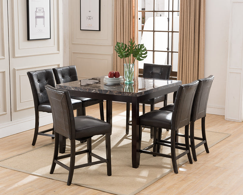 5-Piece Faux Marble Counter Height Dining Set