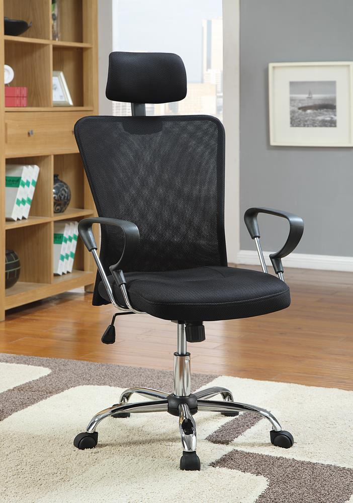 G800206 Casual Black Office Chair with Headrest