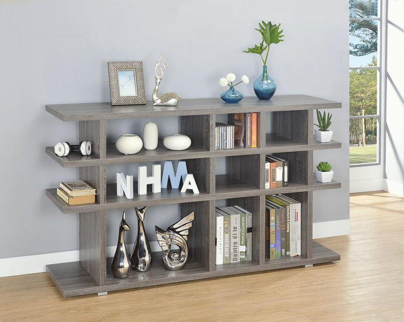 G800359 Contemporary Weathered Grey Bookcase