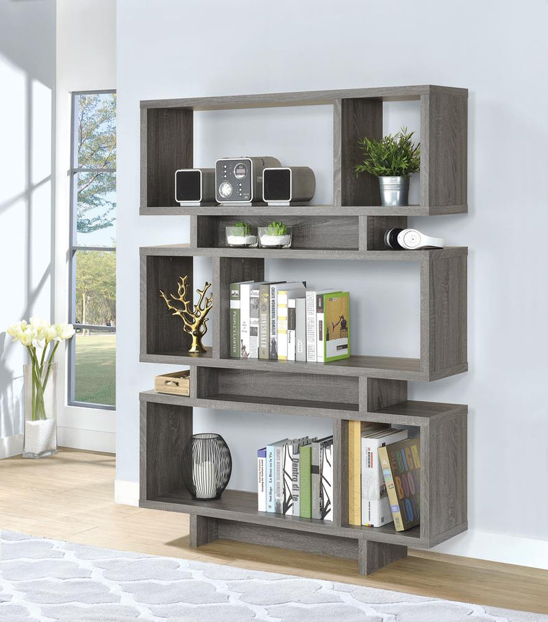 G800554 Contemporary Weathered Grey Bookcase