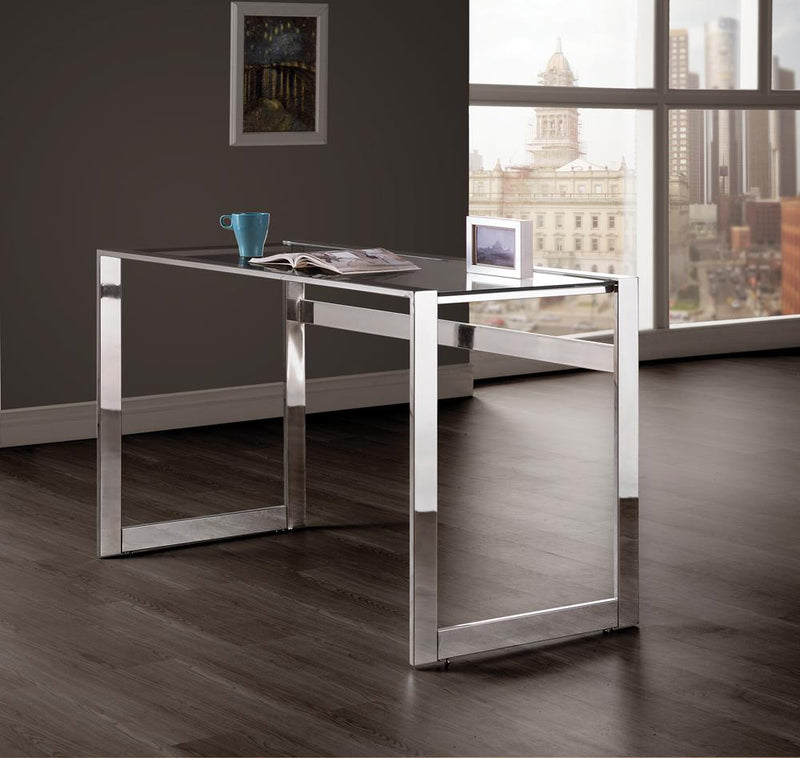 G800746 Contemporary Chrome and Glass Top Writing Desk