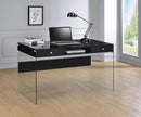 G800830 Contemporary Glossy Black Writing Desk