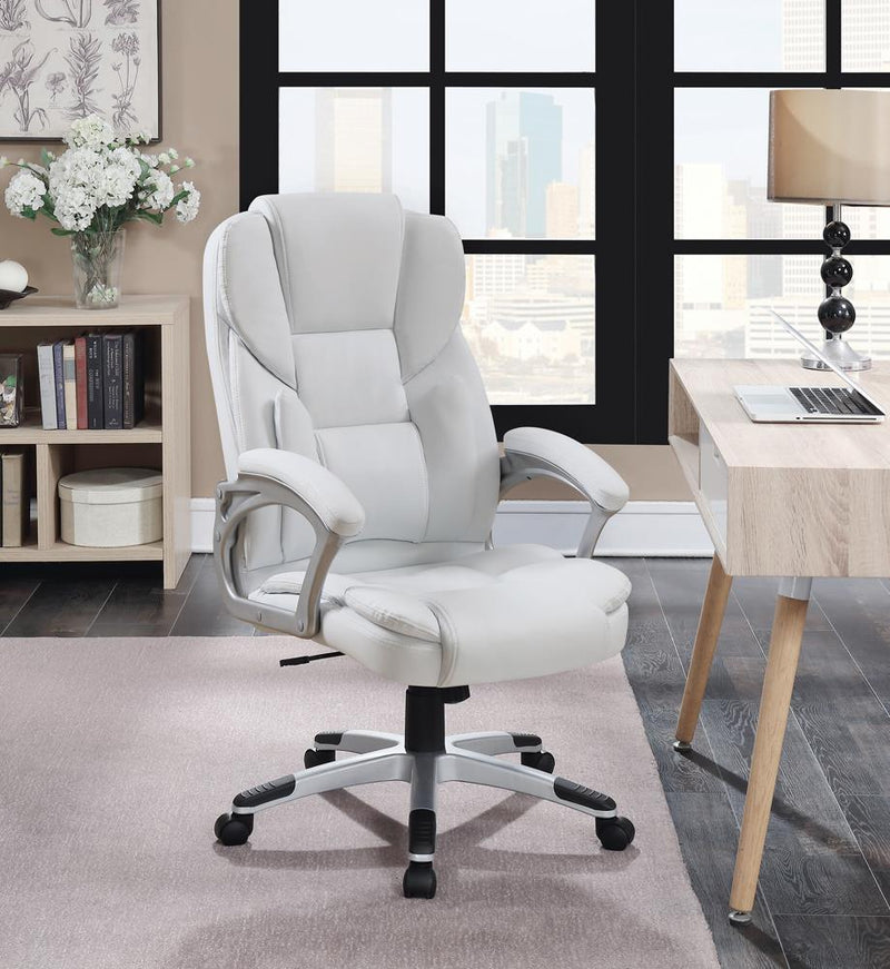 G801140 Casual White Faux Leather Office Chair