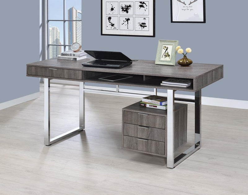 G801897 Contemporary Weathered Grey Writing Desk