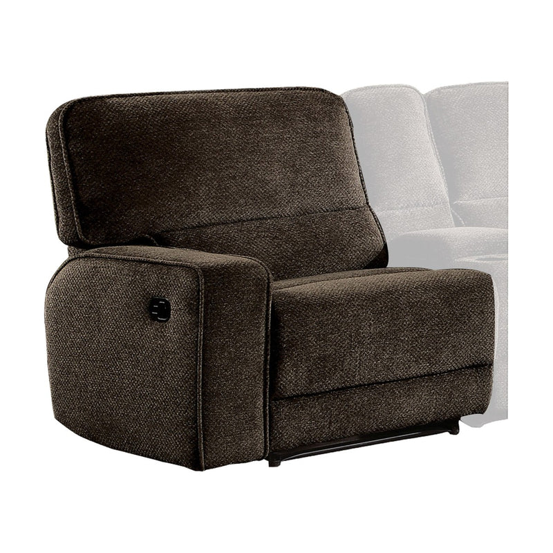 Homelegance Furniture Shreveport Left Side Reclining Chair in Brown 8238-LR