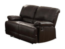 Homelegance Furniture Cassville Double Reclining Loveseat in Dark Brown 8403-2