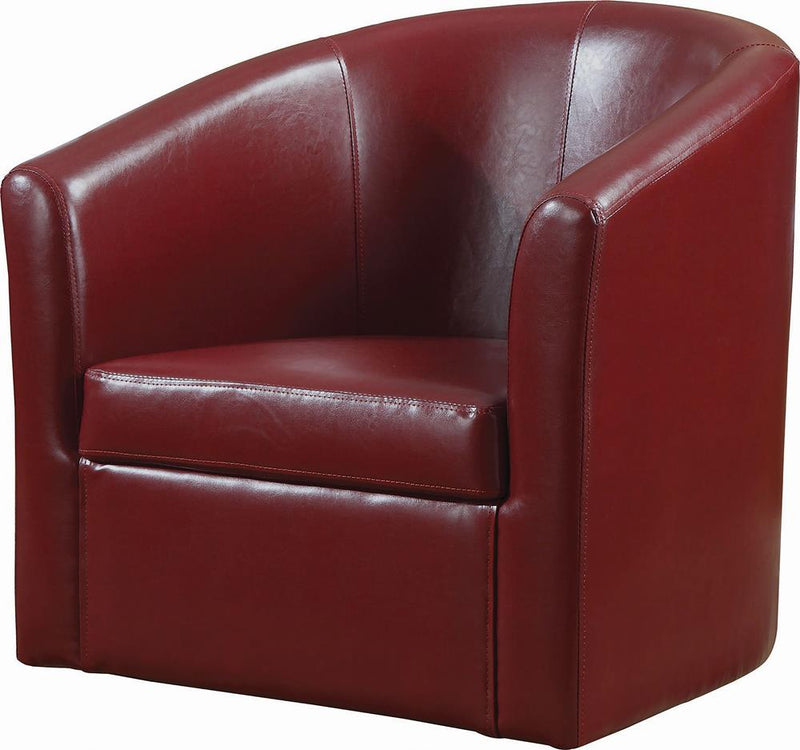 G902099 Contemporary Faux Leather Red Accent Chair