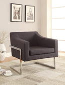 G902530 Contemporary Grey and Chrome Accent Chair