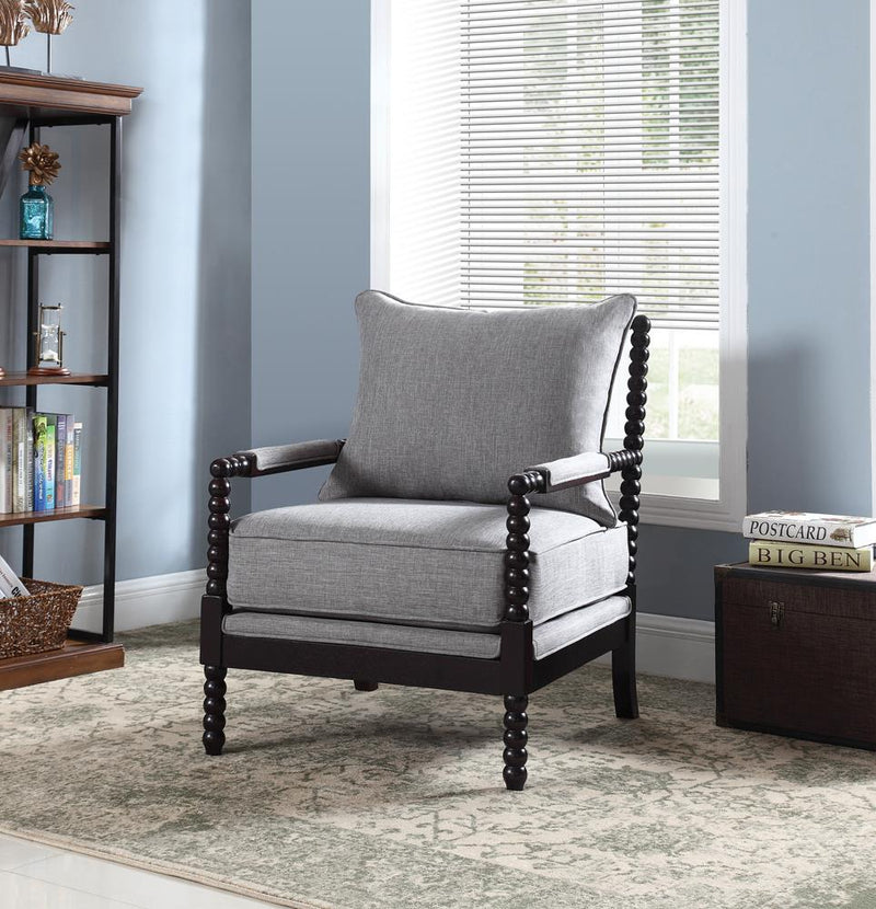 Traditional Grey and Cappuccino Accent Chair