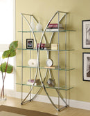 G910050 Contemporary Chrome and Glass Bookcase
