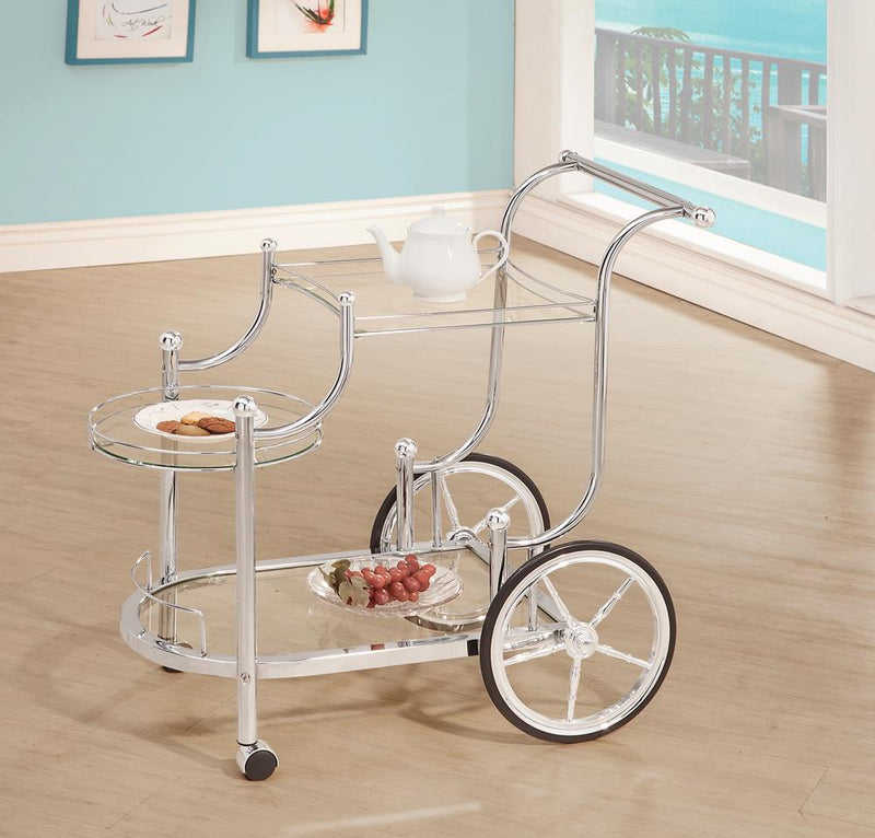 Traditional Chrome Serving Cart