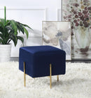 Modern Blue Velvet Ottoman