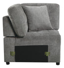 Homelegance Furniture Logansport Corner Seat with 1 Pillow in Gray 9401GRY-CR