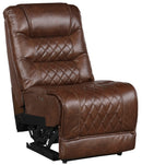 Homelegance Furniture Putnam Power Armless Reclining Chair in Brown 9405BR-ARPW