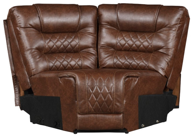 Homelegance Furniture Putnam Corner Seat in Brown 9405BR-CR