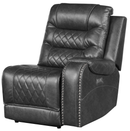 Homelegance Furniture Putnam Power Right Side Reclining Chair with USB Port in Gray 9405GY-RRPW