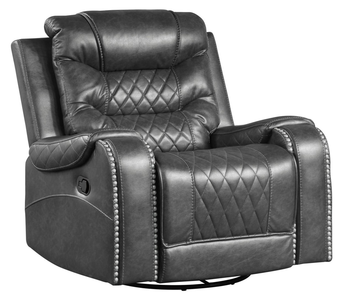 Homelegance Furniture Putnam Swivel Glider Reclining Chair in Gray 9405GY 1 Glider Michael s Discount Portland