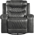 Homelegance Furniture Putnam Swivel Glider Reclining Chair in Gray 9405GY-1