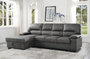 Homelegance Furniture Michigan Sectional with Pull Out Bed and Left Chaise in Dark Gray 9407DG*2LC3R