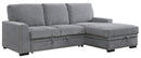Homelegance Furniture Morelia 2pc Sectional with Pull Out Bed and Right Chaise in Dark Gray 9468DG*2RC2L